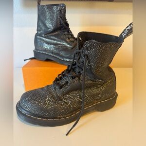 Dr. Martens Black Glitter Lace-Up Boots